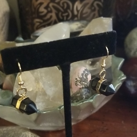 Blank onyx earrings - Picture 1 of 2
